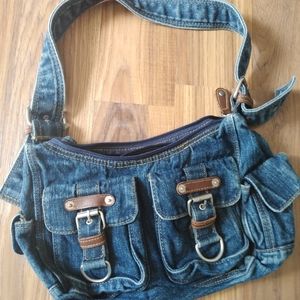 Denim shoulder purse